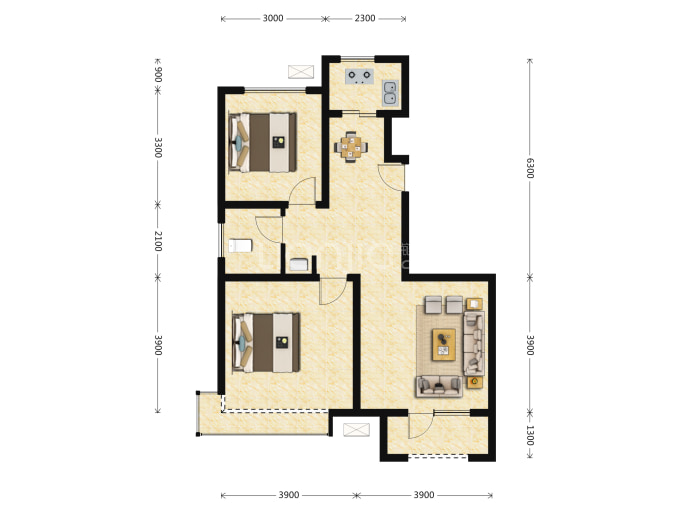 盛锟楠石郡--建面 85.48m²