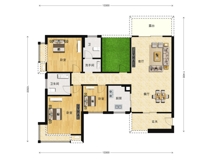 金海湾公馆--建面 133m²