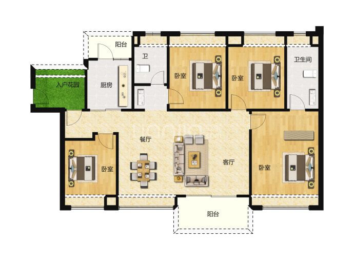 富颐华庭--建面 135m²