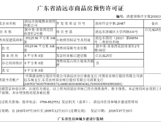 新中美·帝景湾花园预售许可证