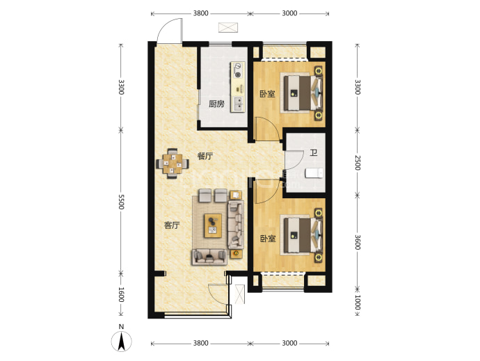 城建·华悦--建面 84.97m²