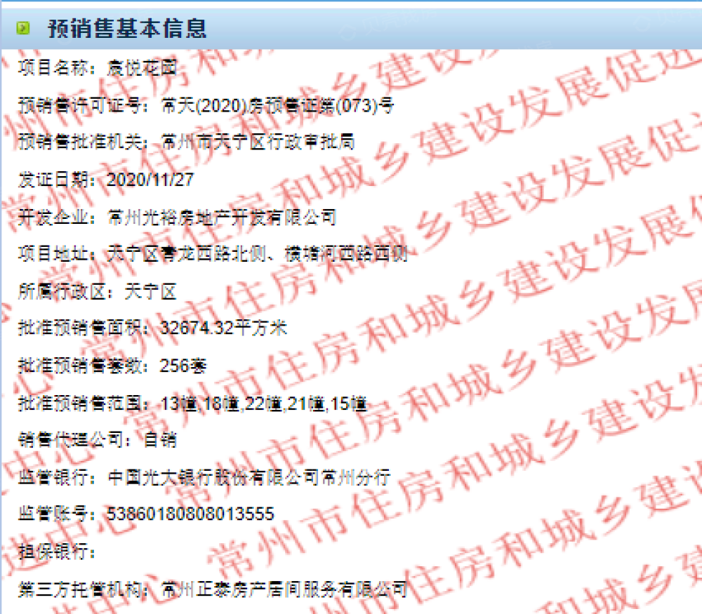 阳光城禹洲·宸悦预售许可证