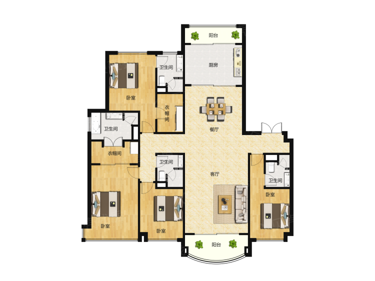 太原星河湾4室2厅4卫户型图