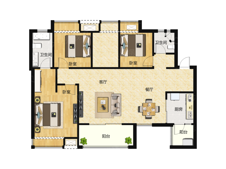 阳光城新希望翡丽锦悦4室2厅2卫户型图