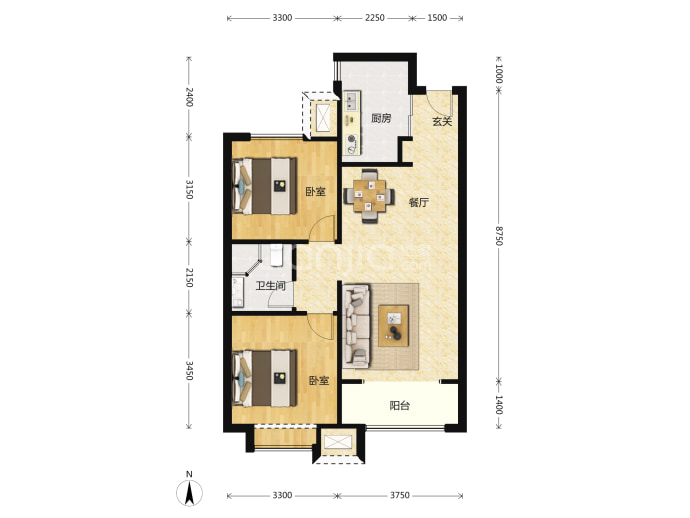 富力天禧城--建面 91m²