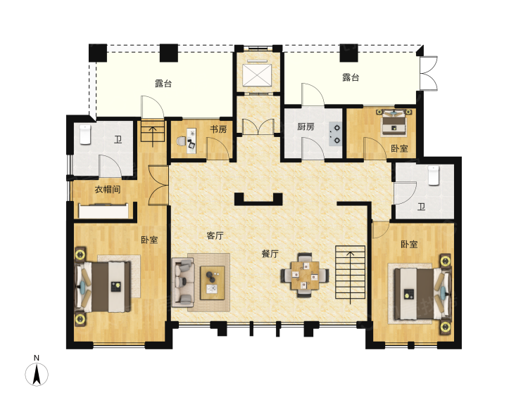 阳光揽胜七居室户型图大全-北京阳光揽胜七居室房型图-平面布置图