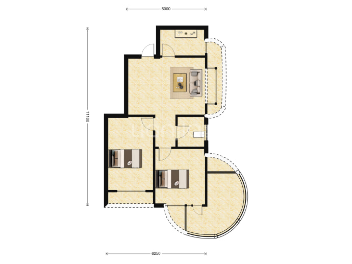 融创果岭海岸--建面 73m²