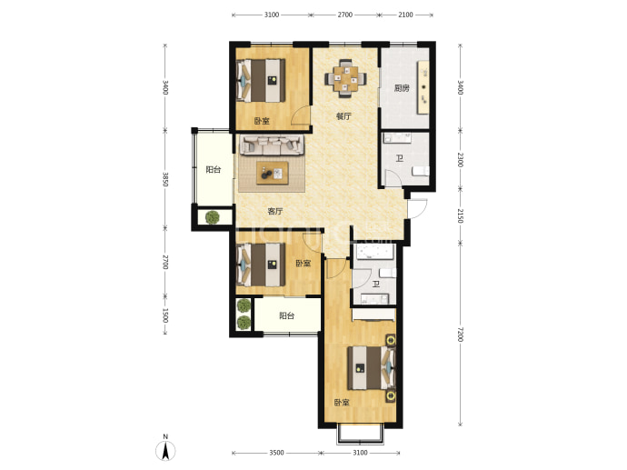 靖烨·天朗美域--建面 125m²