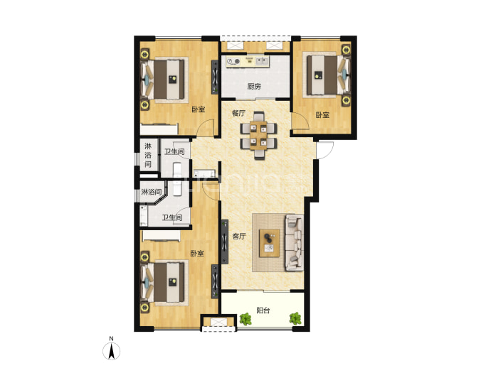 清能正荣府--建面 118.32m²