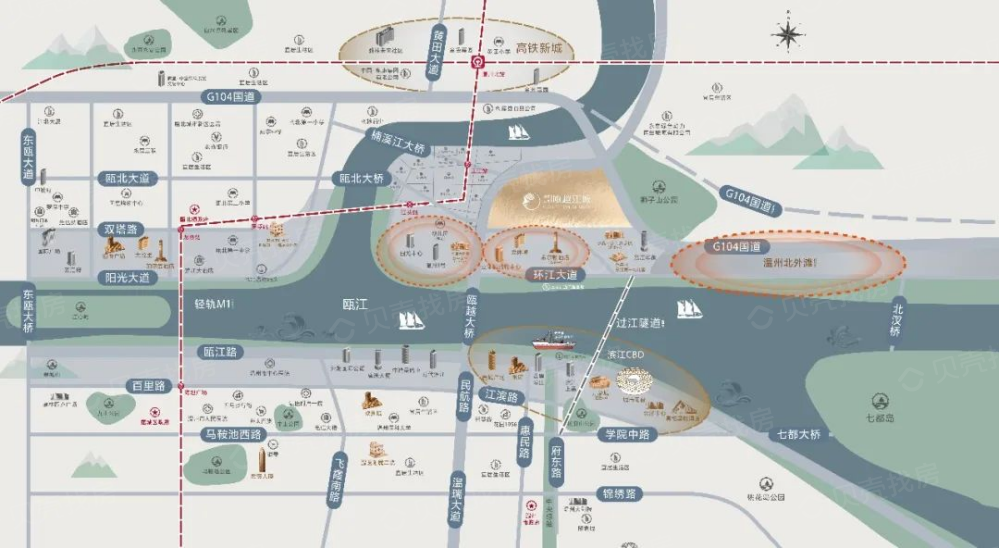瓯越江城区位