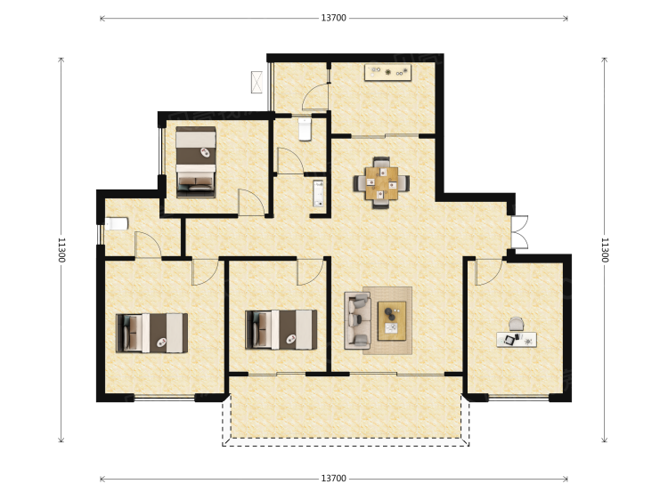 中南樾府4室2厅2卫户型图