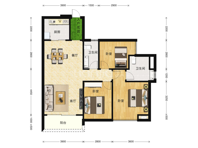 雍晟岭南雅苑--建面 89.2m²