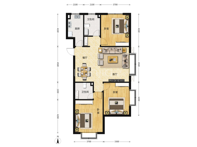 未来御--建面 129.57m²