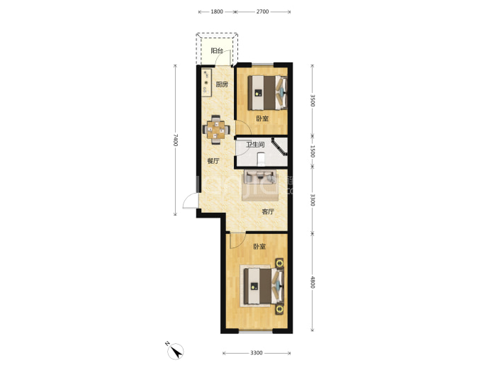 恒隆华府--建面 70.35m²