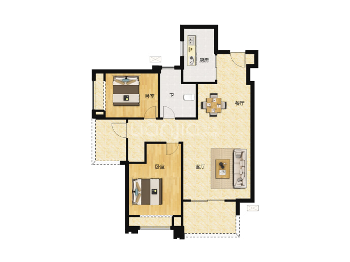 雅居乐龙湖常乐府--建面 85m²