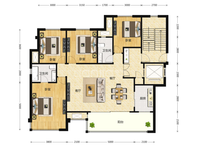 城海滨江春城--套内 102m²