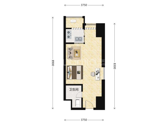 灞业·玖悦公馆--建面 42m²