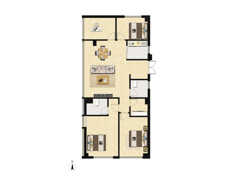 钱塘one4室2厅2卫户型图