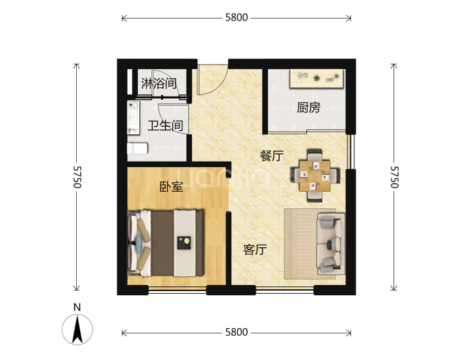 翰吉斯--建面 50m²