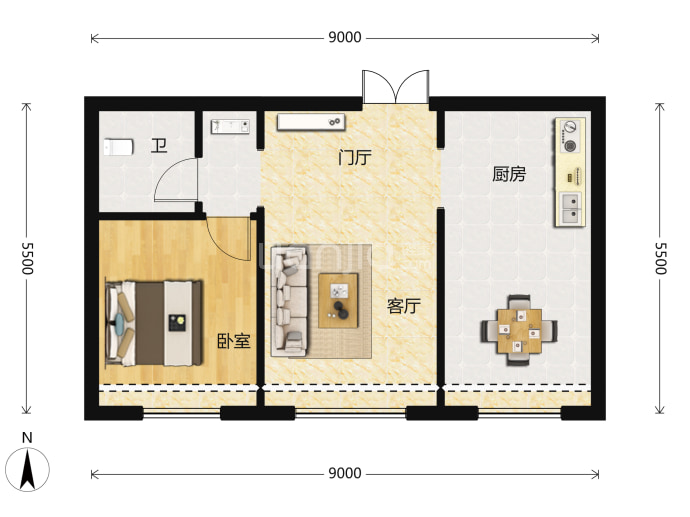 南郡·瀚府--建面 65m²