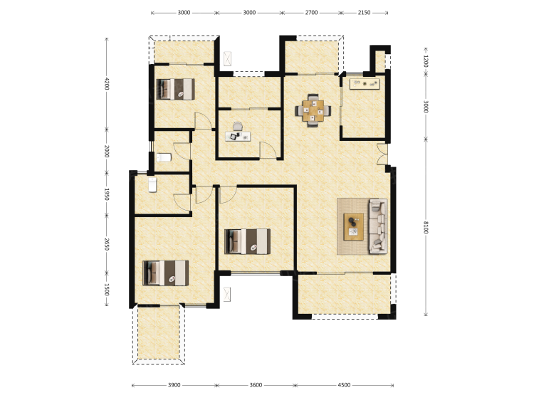 琅樾江山3室2厅2卫户型图