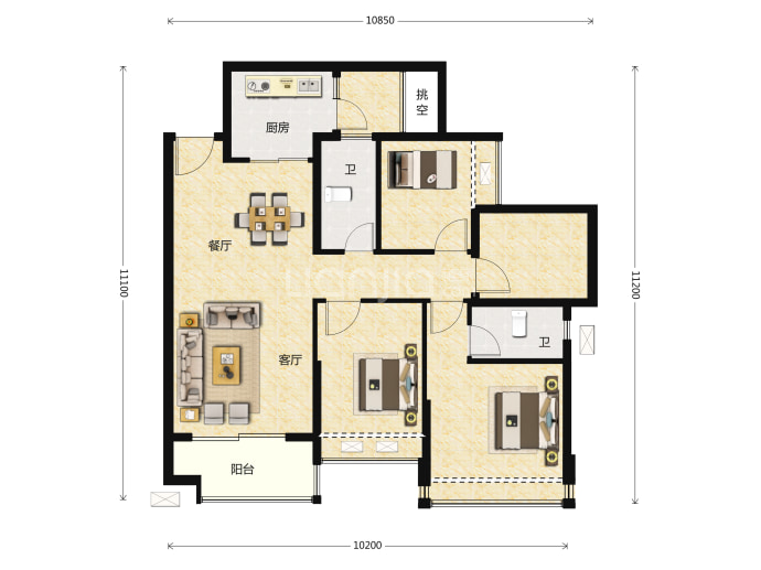 海伦堡青云台--建面 109.16m²