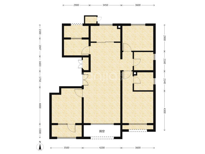 北京城建北京合院--建面 130m²