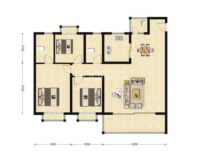 保利城--建面 129m²