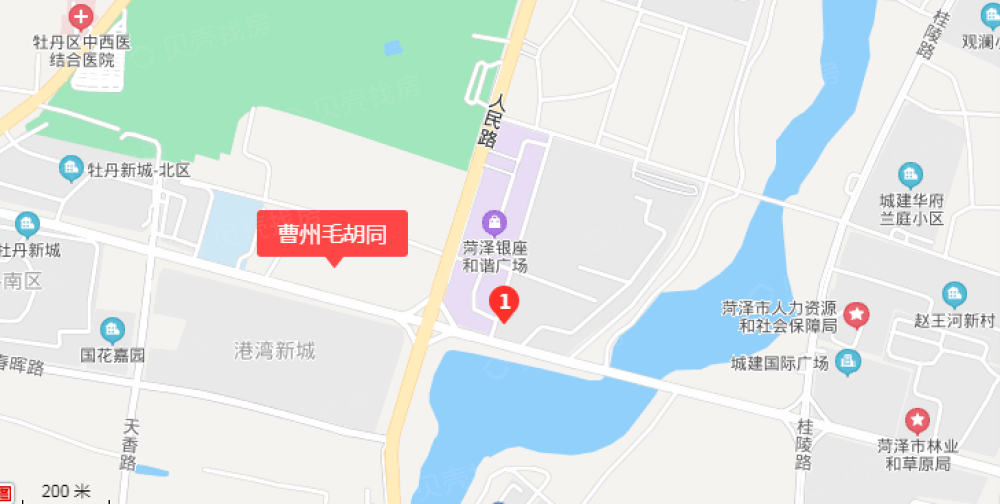 曹州毛胡同区位