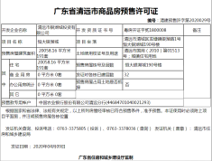 恒大银湖城预售许可证