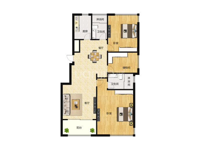 乍浦锦园--建面 89.57m²