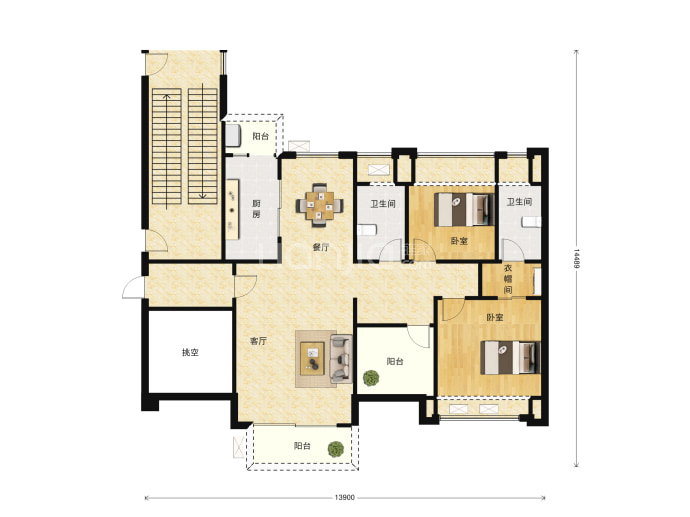 恒福天悦--建面 115m²