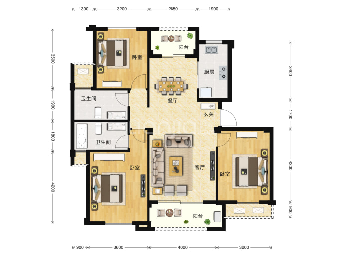 市政绿城桂语江南--建面 116m²