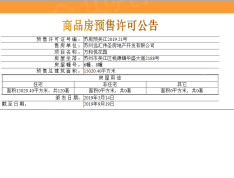 万和悦花园预售许可证