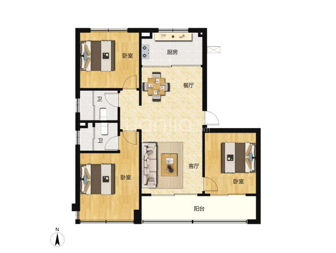 中海方山印--建面 107m²