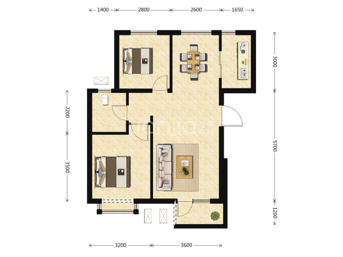 盛锟楠石郡--建面 91.76m²