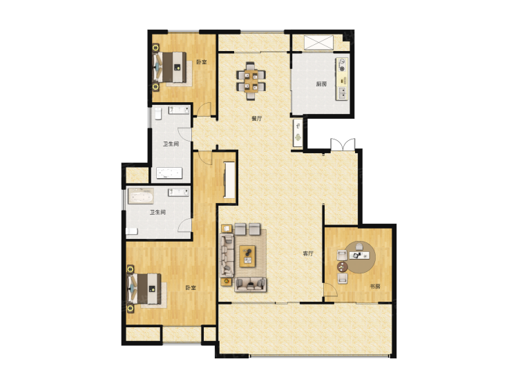 融创桃源府3室2厅2卫户型图