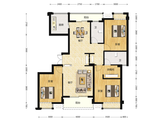 市政绿城桂语江南--建面 128m²