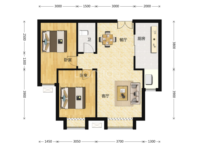 兰州金城中心--建面 90m²