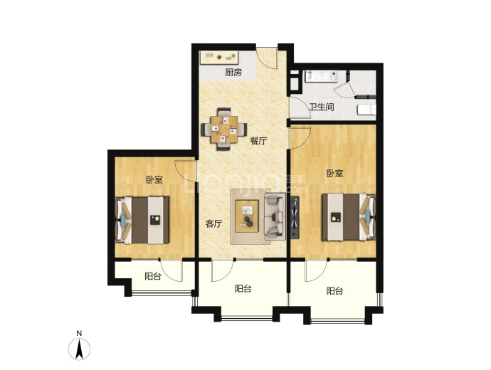 富龙四季小镇度假山庄--建面 87.29m²