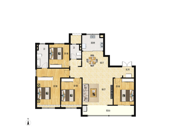 万科紫郡--建面 175m²