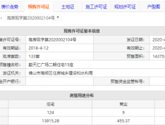 佛山勤天汇预售许可证