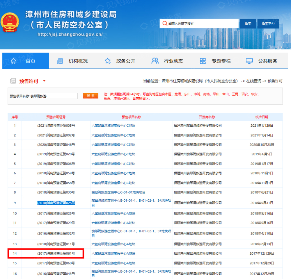 翡翠湾玥珑雅筑预售许可证