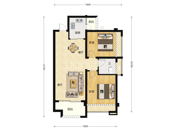 东亚·俪景轩--建面 83m²