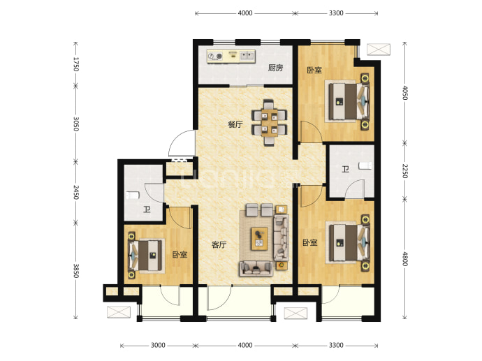 首开如院--建面 109m²