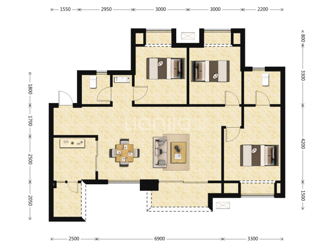 蓝光雍锦府--建面 115m²