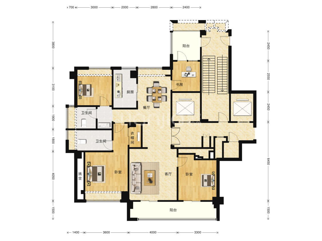 【绿城九龙仓桂语朝阳_杭州绿城九龙仓桂语朝阳楼盘】四居室户型图|4