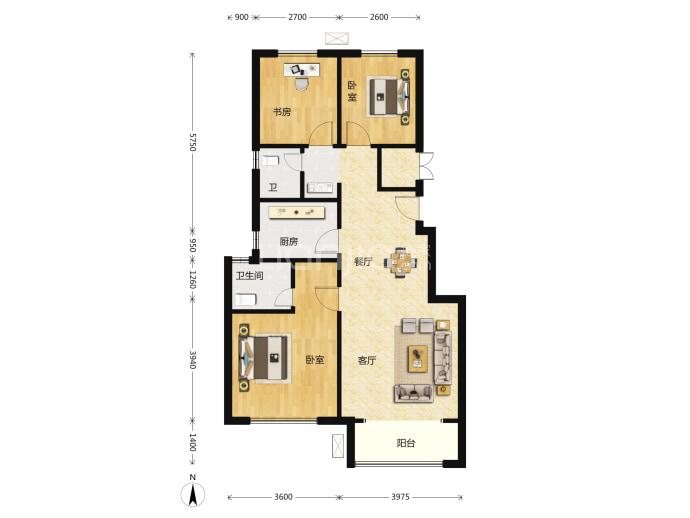 北科建·翡翠华府--建面 95m²