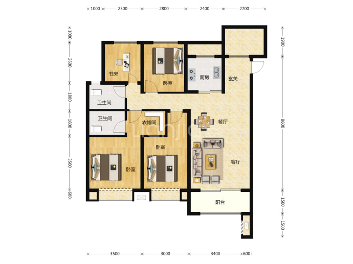 保利领秀山--建面 129m²