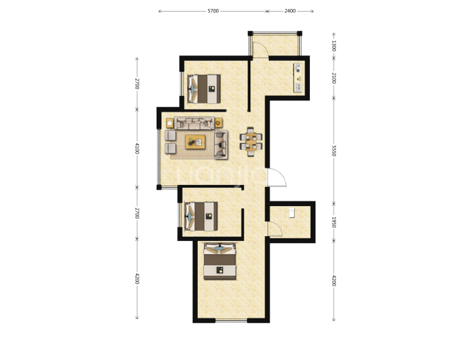 国奥新城--建面 93.19m²